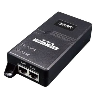 Inyector PoE / 802.3af/at / 30 W / Puertos 10/100/1000Mbps/2.5G/5G / Alcance 100 m (328 ft)