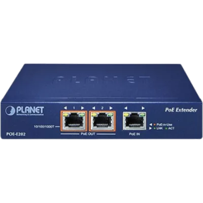 Extensor PoE Gigabit / 1 Puerto PoE+ a 2 Puertos 802.3af/at / Alcance 200 m (656.2 ft) / Chasis Metálico / Plug and Play