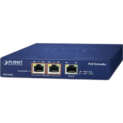 Extensor PoE Gigabit / 1 Puerto PoE+ a 2 Puertos 802.3af/at / Alcance 200 m (656.2 ft) / Chasis Metálico / Plug and Play