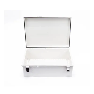 Gabinete de Protección IP66 / ABS 350 x 465 x 160 mm / Cierre con Broche Inoxidable / Opción Candado / Compatible Ventilación 60x60 mm