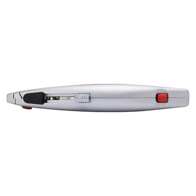 Navaja Retráctil Profesional / Cortador de Cable 3 mm / Cuerpo Metálico / Mango Ergonómico / 3 Posiciones de Seguridad / 5 Hojas de Repuesto