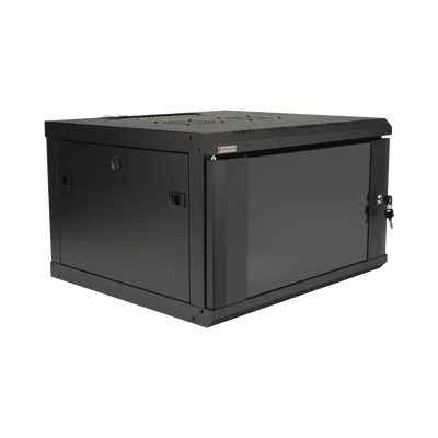Gabinete de Pared / 6U / 19 Pulgadas / 600 x 550 x 382 mm / Cristal Templado 5 mm / Carga 60 kg / IP20