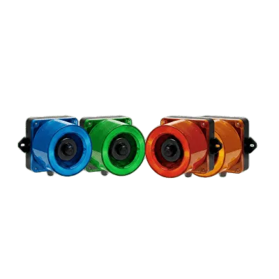 Señalizador Audiovisual Industrial / LED Ámbar / 31 Tonos / 123 dB / 12-24 VCD / IP66