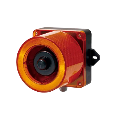 Señalizador Audiovisual Industrial / LED Ámbar / 31 Tonos / 123 dB / 12-24 VCD / IP66