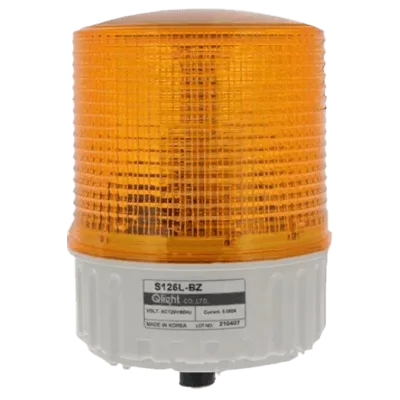 Luz estroboscópica LED Ámbar, 110 VCA de Montaje en Panel / Selección de Función Steady/Flashing con Buzzer de 90 dB integrado