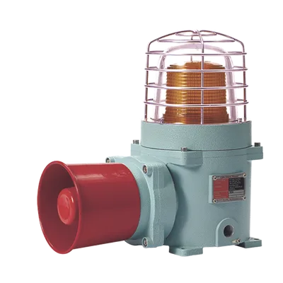Combinación de baliza LED ámbar fija/flasheante con sirena electrónica / 120 dB / Zona peligrosa ATEX/IECEX / 120 VCA / IP66 / Ex d IIC T6