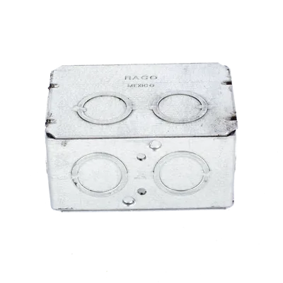 Caja Multigang / 1 Gang / 2.5 in (6.35 cm) Profundidad / 8 TKO 1/2-3/4 in / 16.0 in³ / Acero Galvanizado
