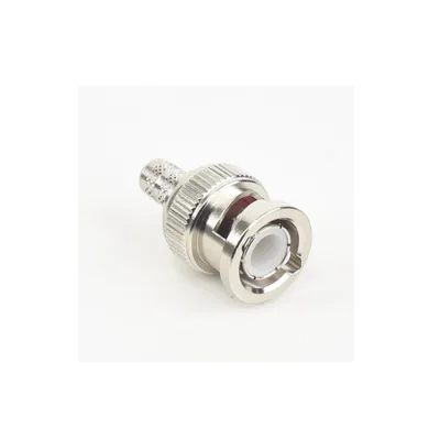 Conector BNC Macho / Anillo Plegable / RG-8/X / LMR-240 / Belden 9258 / Cuerpo Bronce Niquelado