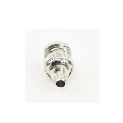 Conector BNC Macho / Anillo Plegable / RG-8/X / LMR-240 / Belden 9258 / Cuerpo Bronce Niquelado