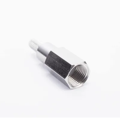 Conector Coaxial FME Macho / Anillo Plegable / Cable RG-58/U / Cuerpo Níquel / Contacto Oro / Aislante Teflón