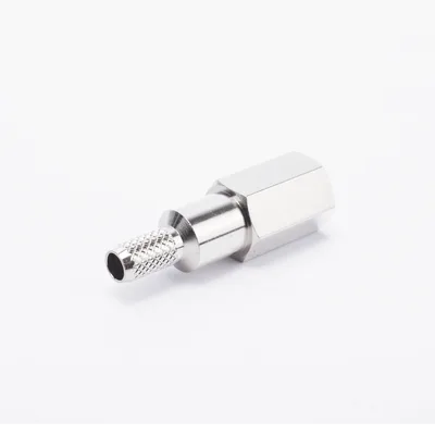 Conector Coaxial FME Macho / Anillo Plegable / Cable RG-58/U / Cuerpo Níquel / Contacto Oro / Aislante Teflón