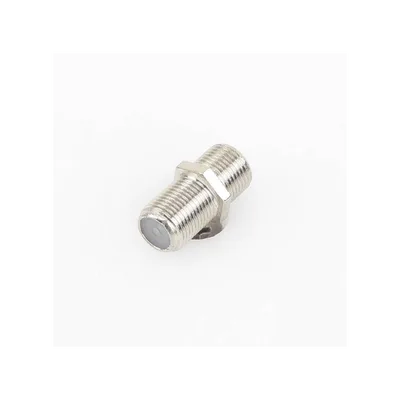 Adaptador Barril Coaxial / Conector F Hembra a F Hembra / 75 Ohm / Montaje en Línea / Zinc Niquelado / Aislante de Polietileno