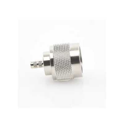Conector Coaxial N Macho / Anillo Plegable / Cable RG-142/U / Frecuencia 11 GHz / Cuerpo Bronce Niquelado / Contacto Oro / Aislante Teflón