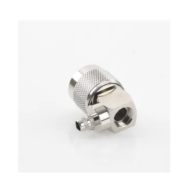 Conector N Macho en Ángulo Recto / Anillo Plegable / Cables RG-8/X, LMR-240 / Níquel, Oro, Teflón