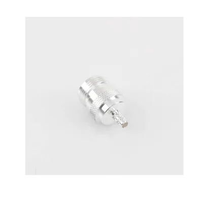 Conector Coaxial N Hembra / Anillo Plegable / Cables LP-195, LP-142, RG-142/U, LMR-195 / Cuerpo Bronce Niquelado / Contacto Oro / Aislante Teflón