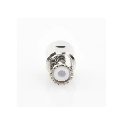 Conector UHF Hembra / SO-239 / Rosca en Línea / Contacto de Plata / Dieléctrico Teflón / Para RG-8/U, LMR-400 y 9913