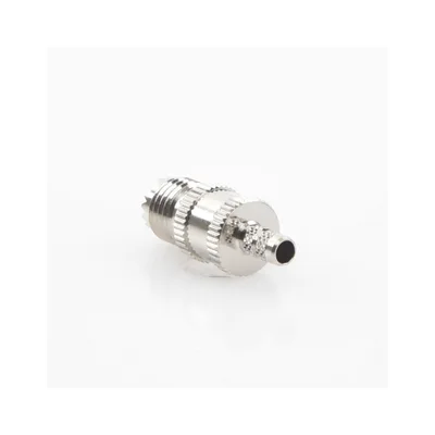 Conector RF Mini UHF Hembra / Anillo Plegable / Cables RG-58/U y RG-142/U / Cuerpo Níquel / Contacto Plata / Aislante Delrin