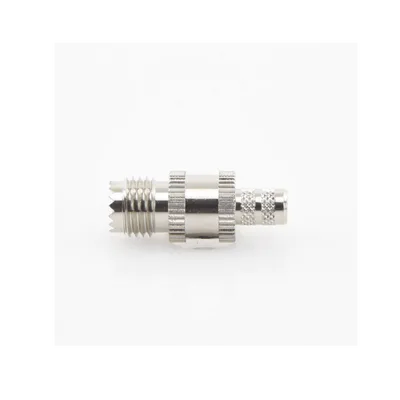 Conector Coaxial Mini-UHF / Hembra en Línea / Anillo Plegable / Para RG-8/X, LMR-240, Belden 9258 / Níquel/Plata/Teflón