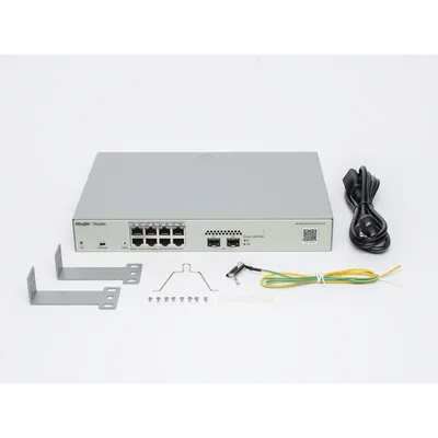 Switch Administrable PoE+ / 8 Puertos Gigabit / 2 SFP 1Gb / Capacidad 20 Gbps / Sin Ventilador / 125W PoE