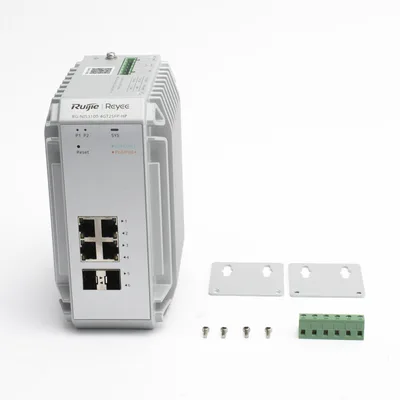 Switch Industrial PoE / 4 Puertos Gigabit 802.3af/at / 2 Puertos SFP / Administrable Cloud / Grado Industrial / Protección contra Descargas