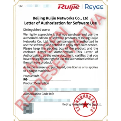 Licencia de Seguridad / 1 Año / 8 Funciones / Firewall RG-CF10S / IPS + AV + WAF / URL + APP + AI