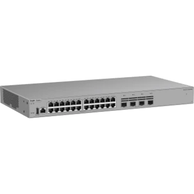 Switch Capa 3 Acceso / 24 Puertos Gigabit / 4 Puertos SFP 2.5GE / Sin PoE / Capacidad 68 Gbps / VSU / Capa 3 OSPF / Ventilador Sin Ventilador / 1 RU / Línea Cybrey