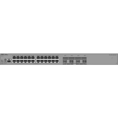 Switch Gigabit PoE+ Gestionable / 24 Puertos 10/100/1000BASE-T PoE+ / 4 Puertos SFP+ 1GE/2.5GE/10GE / Capacidad 128 Gbps / Tasa de Reenvío 95.232 Mpps / PoE Budget 370 W / Protección Sobretensión 10 k