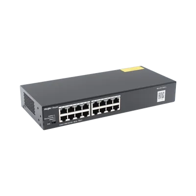 Switch No Administrable / 16 Puertos Gigabit / 32 Gbps / Fanless / Protección 4 kV