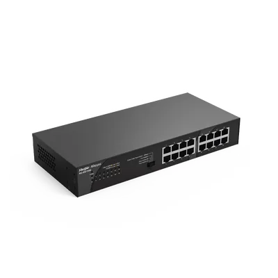 Switch No Administrable / 16 Puertos Gigabit / 32 Gbps / Fanless / Protección 4 kV