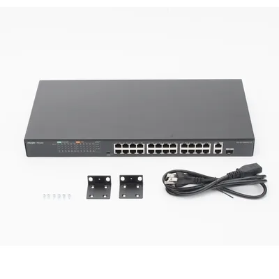 Switch PoE+ No Administrable / 24 Puertos 10/100 PoE+ / 2 Uplinks Gigabit / 1 SFP Combo / 180W / 8.8 Gbps / 1U