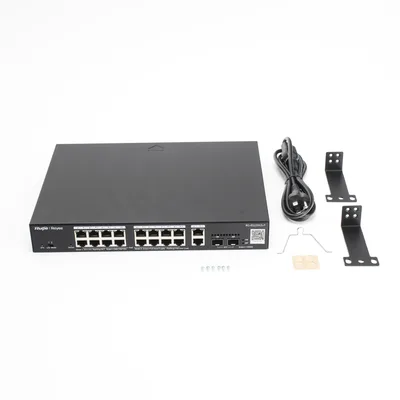 Switch PoE Administrable / 16 Puertos Gigabit PoE+ / 2 SFP 1Gb / 250W / 40 Gbps / Gestión en la Nube