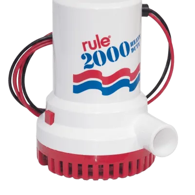 Bomba de Achique Sumergible / 2,000 GPH / 24V CD / Ejes de Acero Inoxidable / Protección Térmica TCO / Certificación CE e ISO 8849