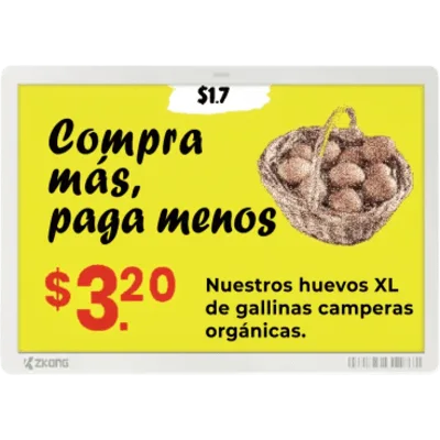 Etiqueta de Tinta Electrónica / ESL / 7.5 Pulgadas / Uso en Estantes / Bluetooth