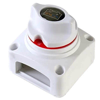 Interruptor de Batería / 2 Posiciones / 275A DC Continuo / 1250A DC Arranque / 8-50V DC / Terminales Cobre 10 mm / Montaje Empotrado o Superficial