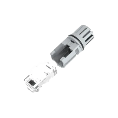 Portaconector RJ45 / IP65 / Fundición a Presión / Cables 5-7 mm / Bloqueo con Pestillo