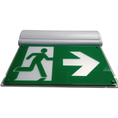 Señal de Salida de Emergencia / LED Edge-Lit / Pictograma Hombre Corriendo / Voltaje Universal 120-347 VAC / Autonomía 2 Horas / Carcasa 5VA