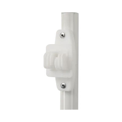 Poste de Paso para Cerca Eléctrica / Tubo de Acero Galvanizado / 6 Aisladores / 1.4 m (4.6 ft) / Diámetro 25 mm (1 in) / Pintura Blanca Exterior