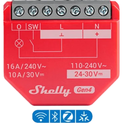 Relevador Inteligente / 16A / Medición de Consumo AC / Wi-Fi 2.4 GHz y Bluetooth / 110-240V / Sin Hub