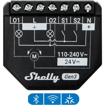Interruptor Inteligente Wi-Fi / 2 Canales / 10 A por Canal / Medición de Energía / Bluetooth 4.2