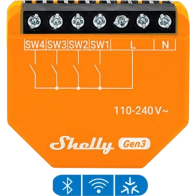 Controlador de Entradas Digitales / WiFi 2.4 GHz / 4 Canales / AC 110-240V / 0.14x0.12x0.06 ft / Control Local y Nube