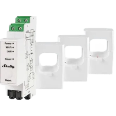 Medidor de Energía Trifásico / Transformadores 400 A / Wi-Fi + LAN + Bluetooth / Memoria 60 Días / Riel DIN / Precisión ±1%