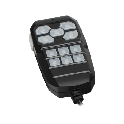 Sirena Vehicular / 100W / Multivoltaje 12~24 VCD / 22 Ciclos de Tono / 4 Salidas Auxiliares / Megafonía y Radio Integradas