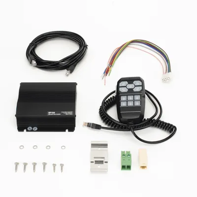Sirena Vehicular / 100W / Multivoltaje 12~24 VCD / 22 Ciclos de Tono / 4 Salidas Auxiliares / Megafonía y Radio Integradas