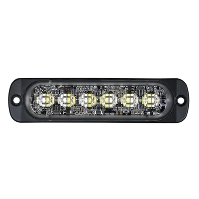 Luz Auxiliar LED / 12 LED / Rojo/Azul / Perfil Ultra Delgado 9 mm / 28 Patrones / SAE J595 Clase 1 / ECE R65 Clase 1