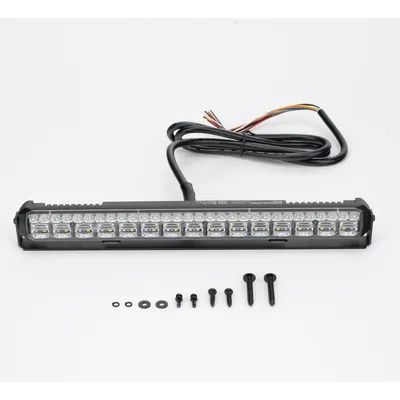 Luz Auxiliar LED / 45 LEDs Tricolor / 11.42" / Lente Transparente / SAE / 12-24 VDC / Halo Rojo