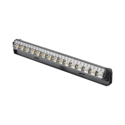 Luz Auxiliar LED / 45 LEDs Tricolor / 11.42" / Lente Transparente / SAE / 12-24 VDC / Halo Rojo