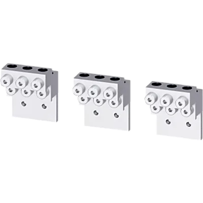Zapatas para Interruptor automático tipo 3VA57/58 - 3VA67/68. 6 Barrenos para calibre admisible 1/0 Awg a 750 Kcmil. 3 Piezas
