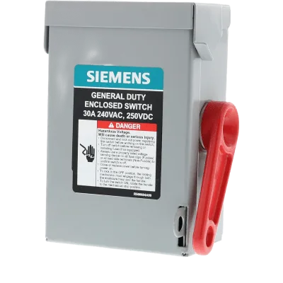 Interruptor de Seguridad / 240Vca / 3 Polos / 30A / NEMA 3R / Sin Portafusibles / 0.91 kg / 2 pies