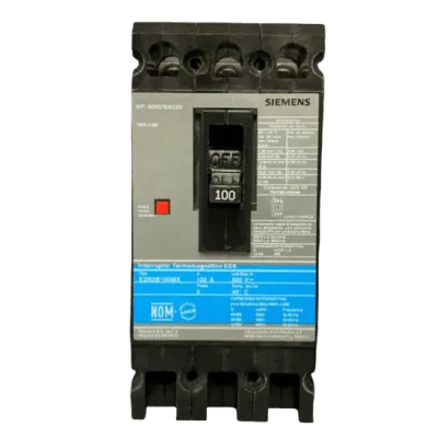 Interruptor Termomagnético / 3 Polos / 100 A / 600 VCA / Capacidad Interruptiva 65 kA / 400 Hz
