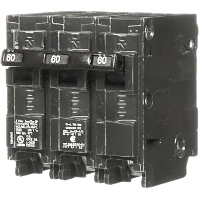 Interruptor automático enchufable tipo QP 3 polos, 60 amp